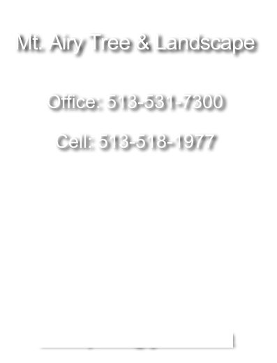 
Mt. Airy Tree & Landscape


Office: 513-531-7300

Cell: 513-518-1977








mt.airytree@gmail.com
